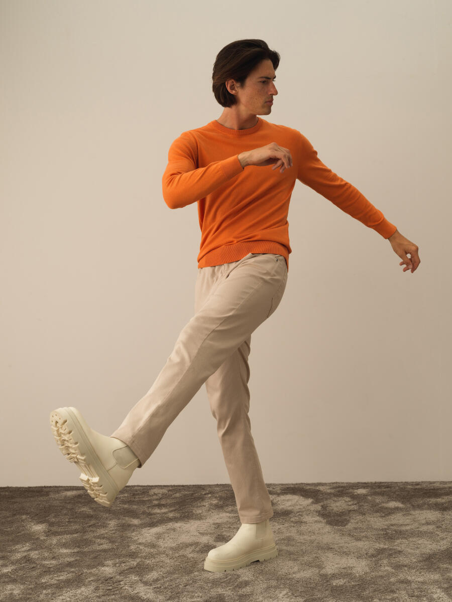 Oranj Pamuk Dokulu Regular Fit Kazak - 2