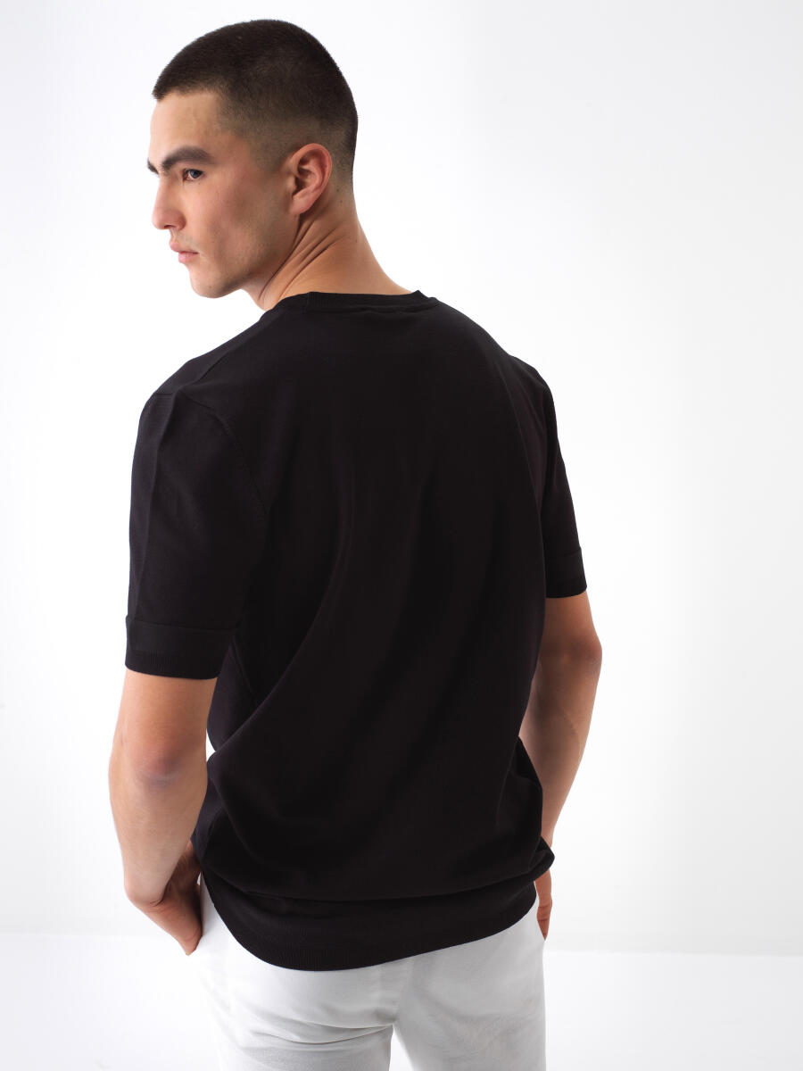 Siyah Regular Fit Kazak - 4