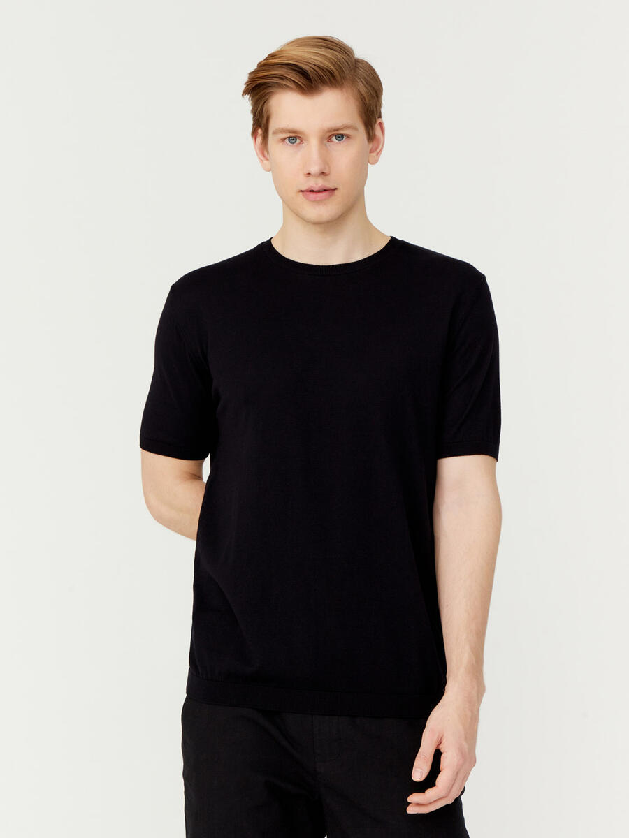 Siyah Regular Fit Pamuklu Kazak