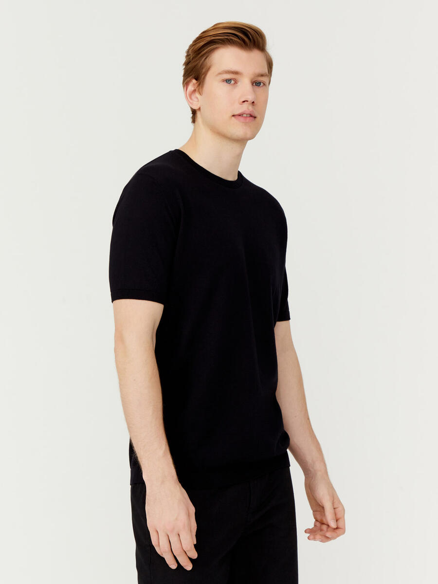 Siyah Regular Fit Pamuklu Kazak - 3