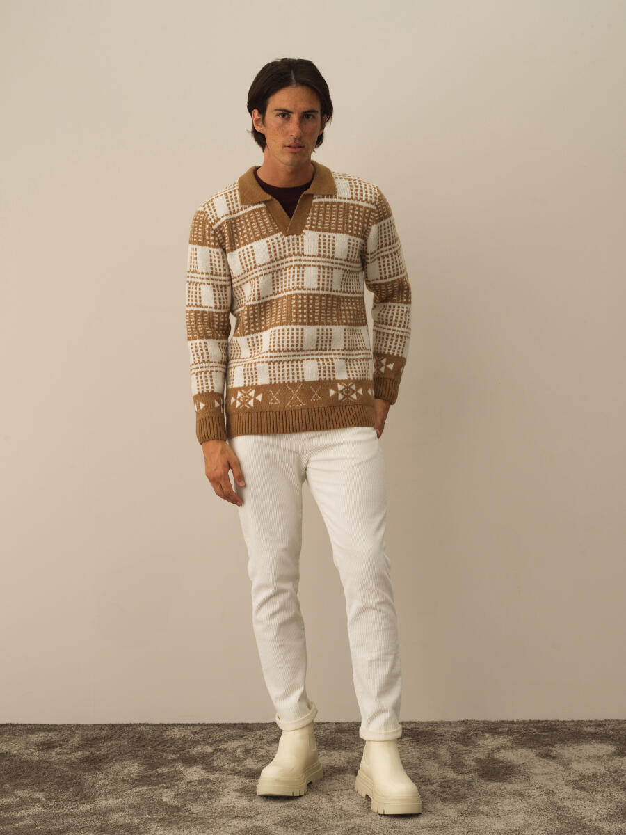 Camel Polo Yaka Regular Fit Kazak - 2