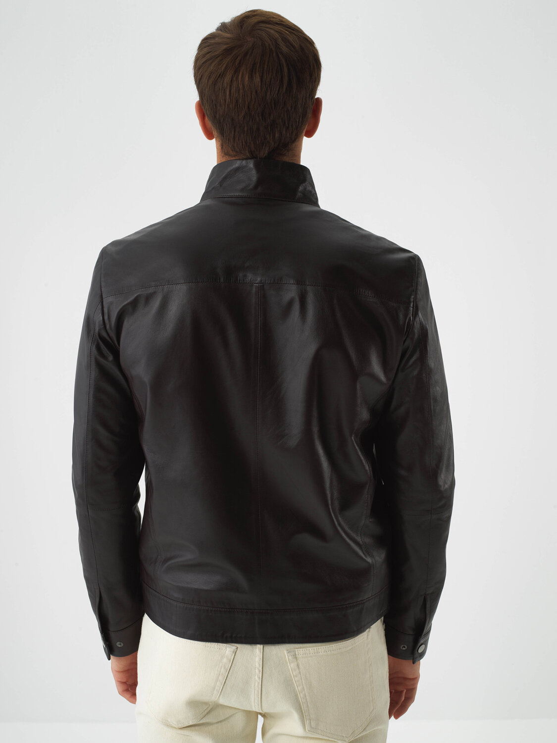 Kahverengi Gerçek Deri Regular Fit Mont - Xint