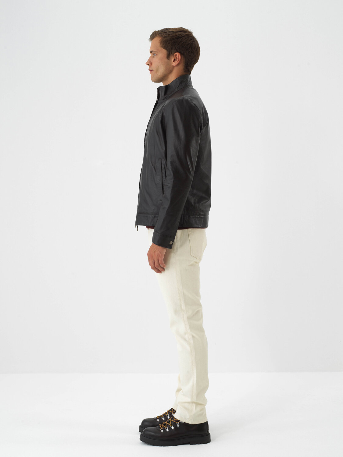 Kahverengi Gerçek Deri Regular Fit Mont - Xint