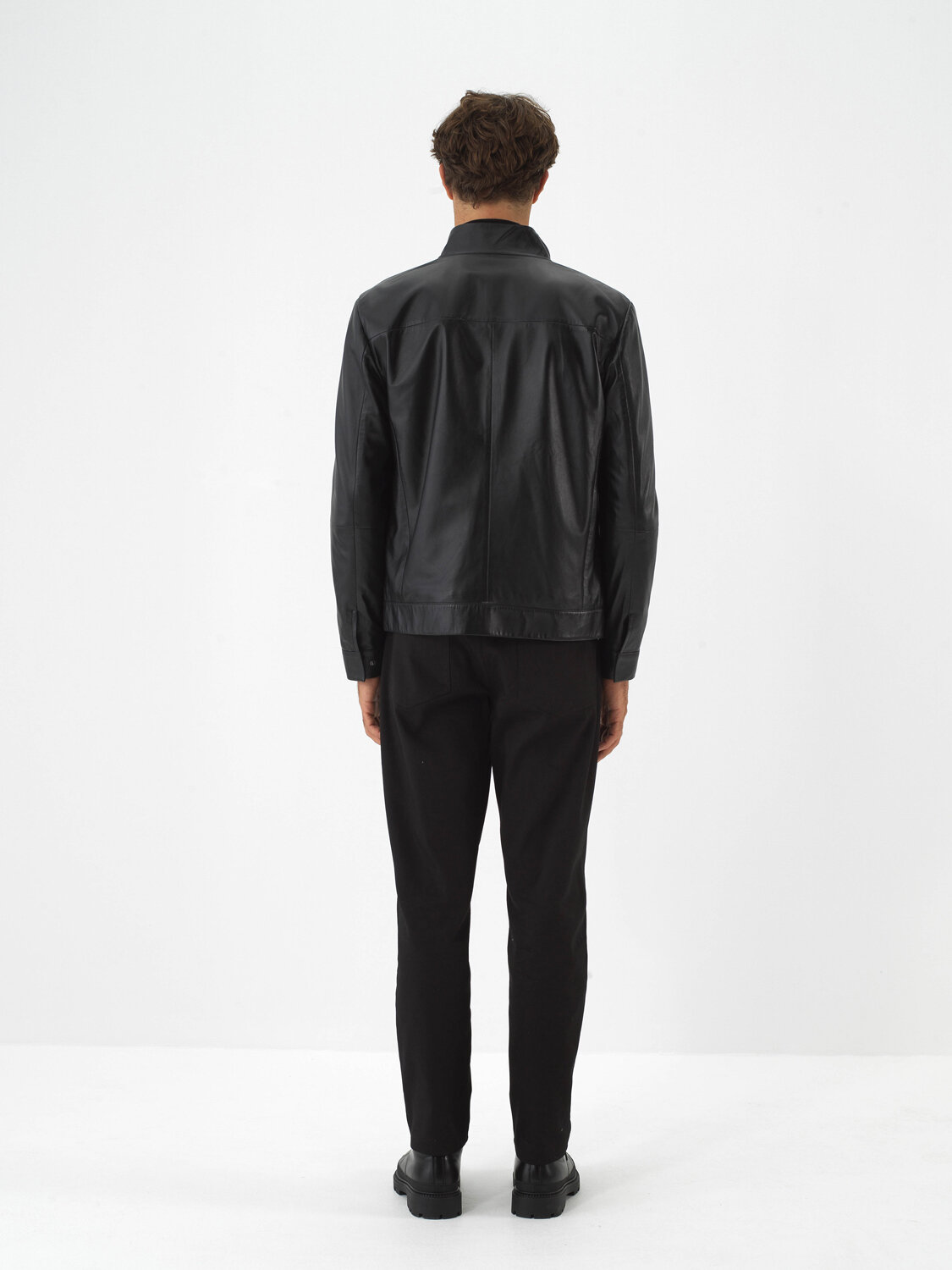 Siyah Gerçek Deri Regular Fit Mont - Xint