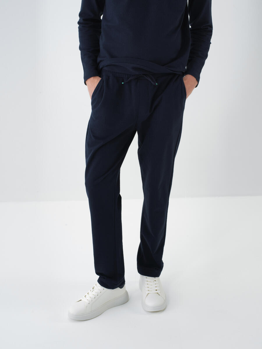 Lacivert Basic Sweat Pantolon - 1