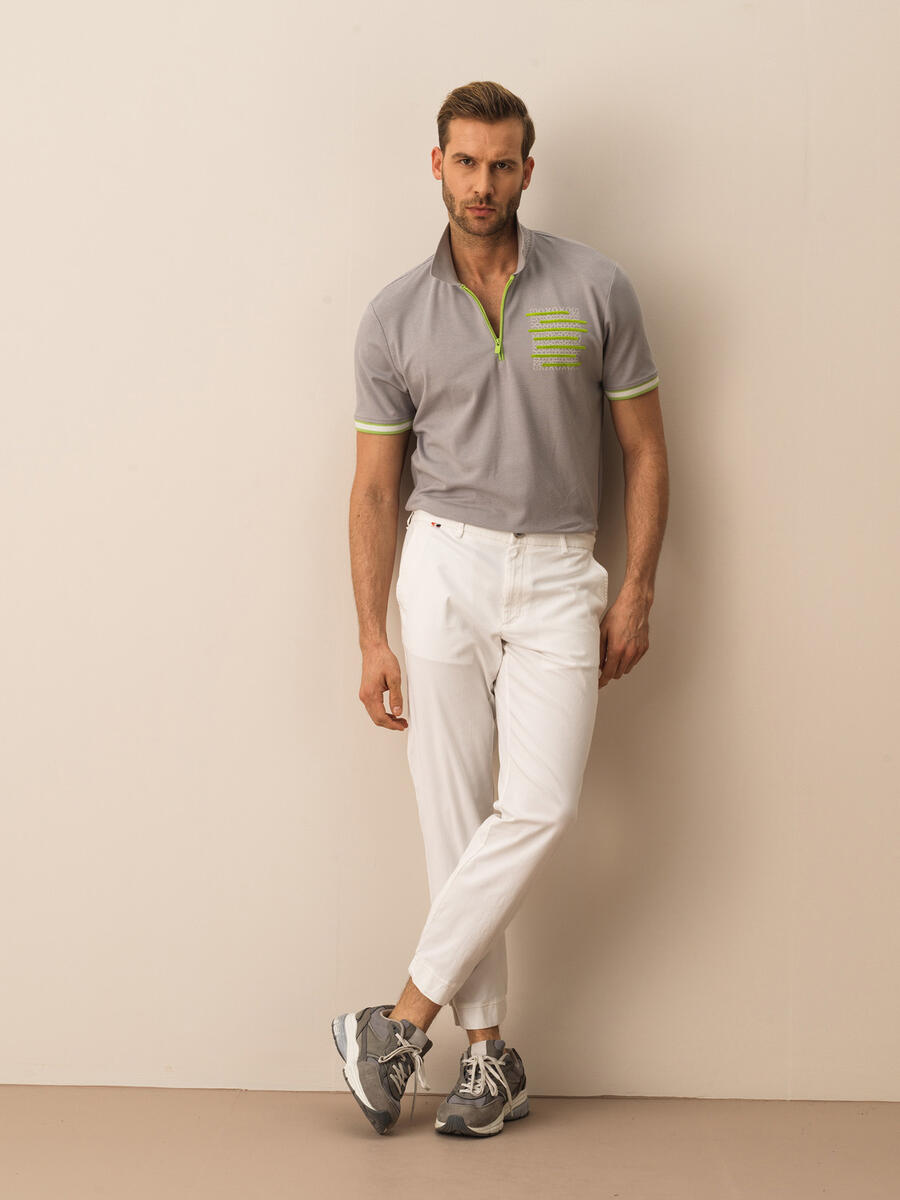 Beyaz Slim Fit Pamuklu Pantolon - 2