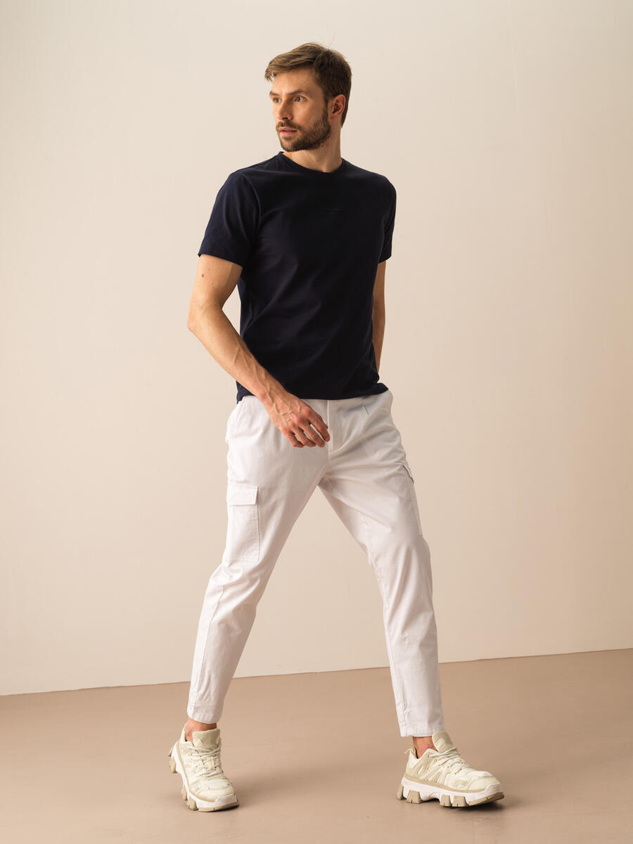 Beyaz Slim Fit Pamuklu Pantolon - 2