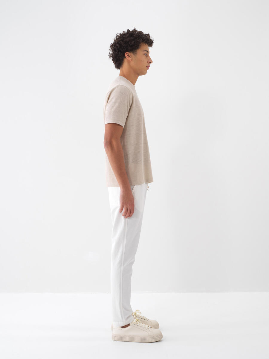 Ekru Regular Fit Keten Pantolon - 2