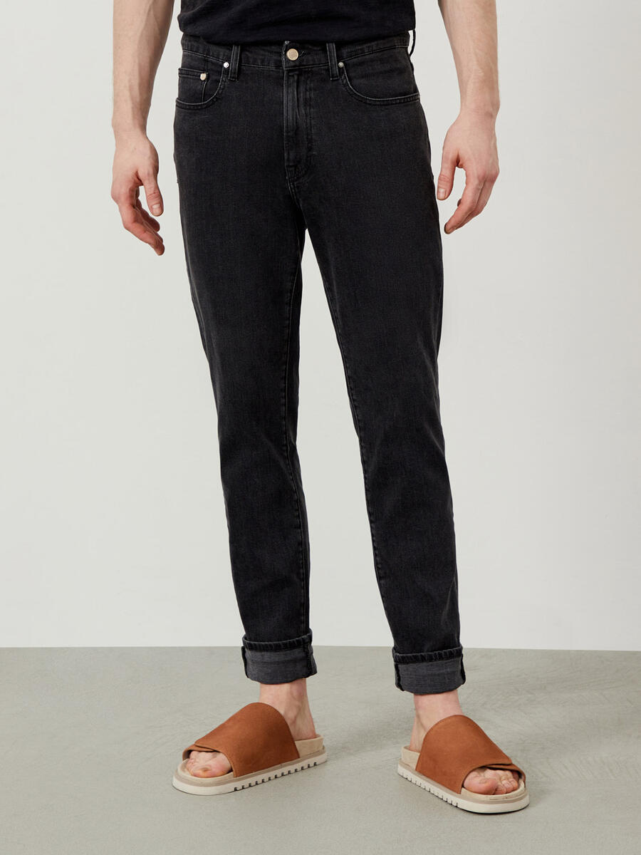 Gri Regular Fit Pamuklu Denim Pantolon - 3