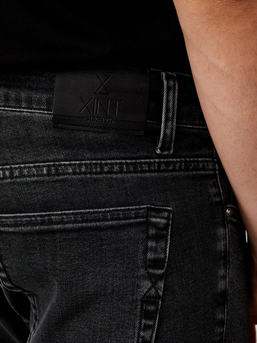 Gri Slim Fit Pamuklu Denim Pantolon - 4