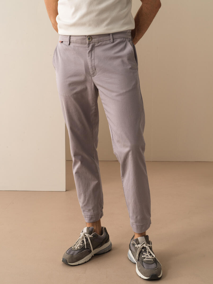 Gri Slim Fit Pamuklu Pantolon