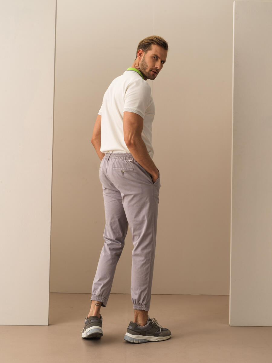 Gri Slim Fit Pamuklu Pantolon - 4