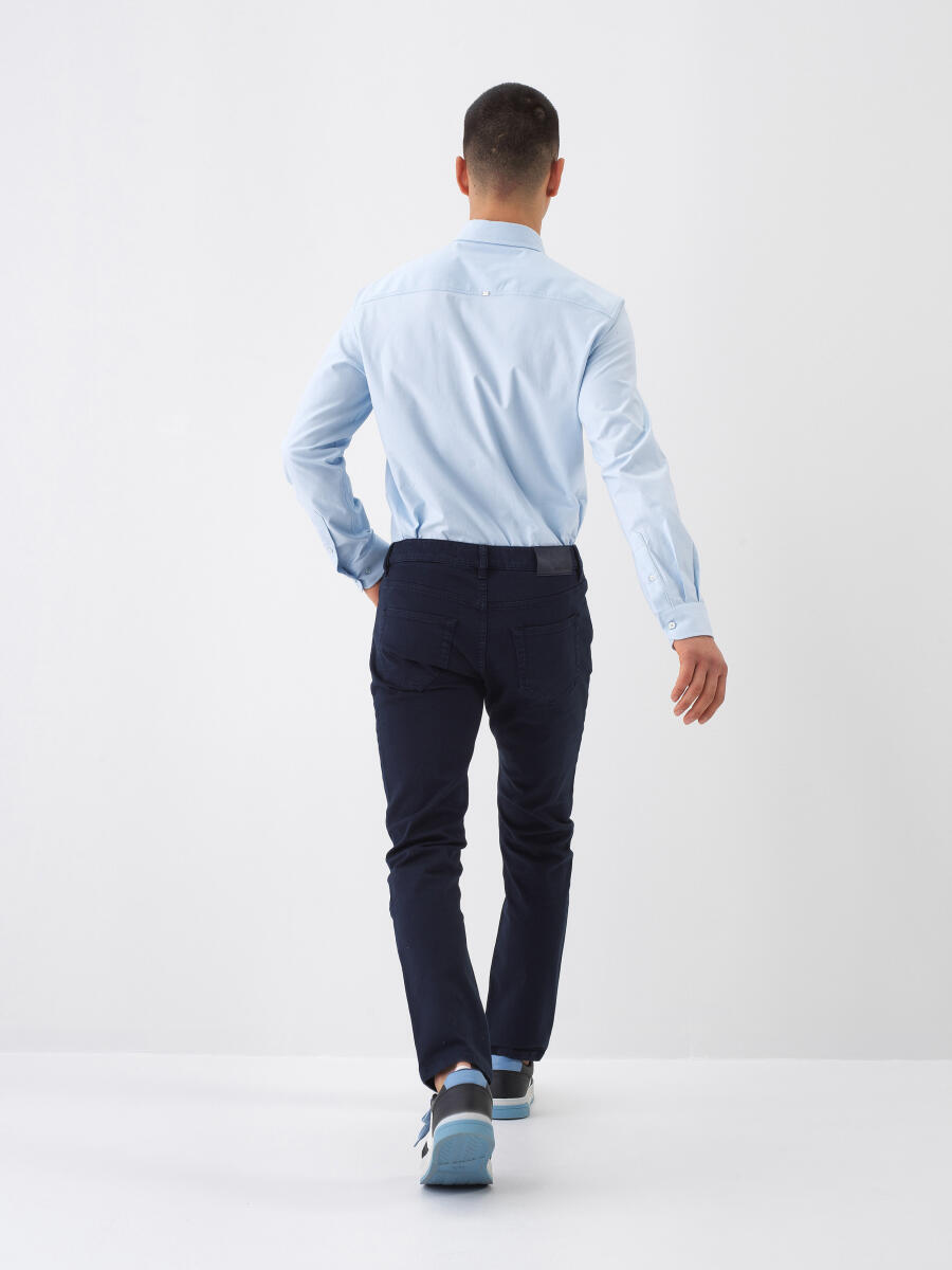 Lacivert Slim Fit Pamuklu Pantolon - 6