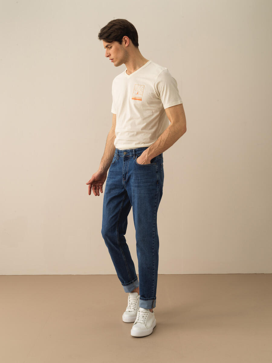 Mavi Slim Fit Pamuklu Denim Pantolon - 2