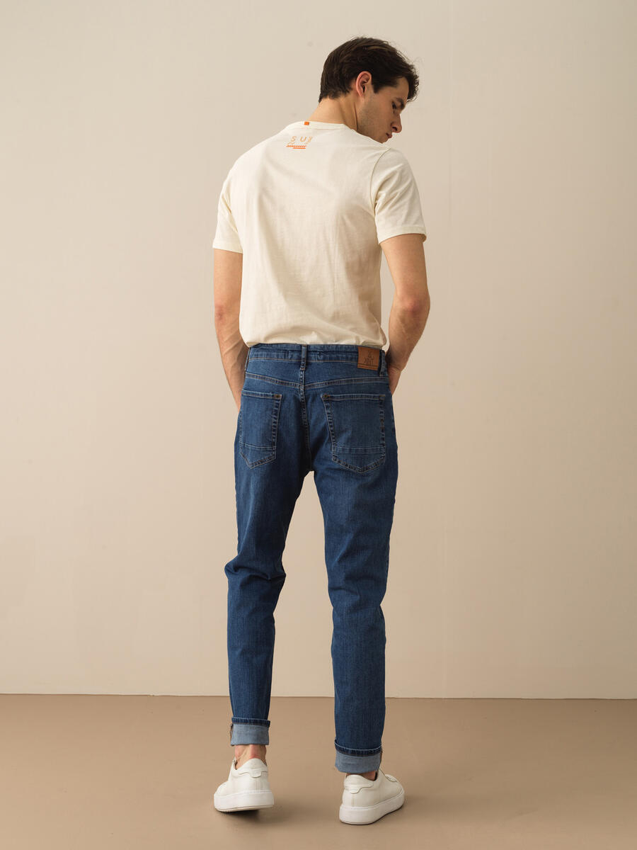 Mavi Slim Fit Pamuklu Denim Pantolon - 4