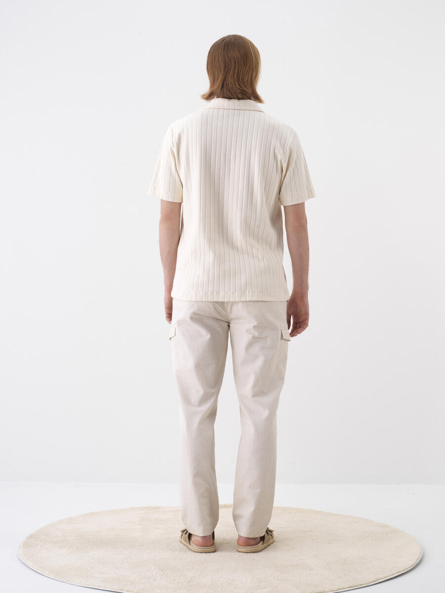 Naturel Regular Fit Keten Pantolon - 4