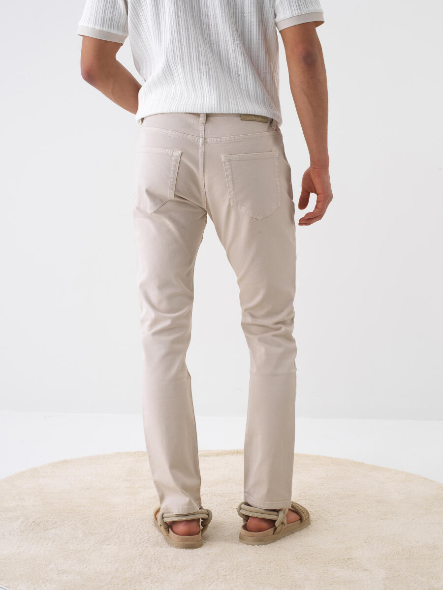 Naturel Slim Fit Pamuklu Pantolon - 4