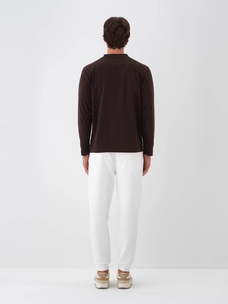 Ekru Basic Sweat Pantolon - 4