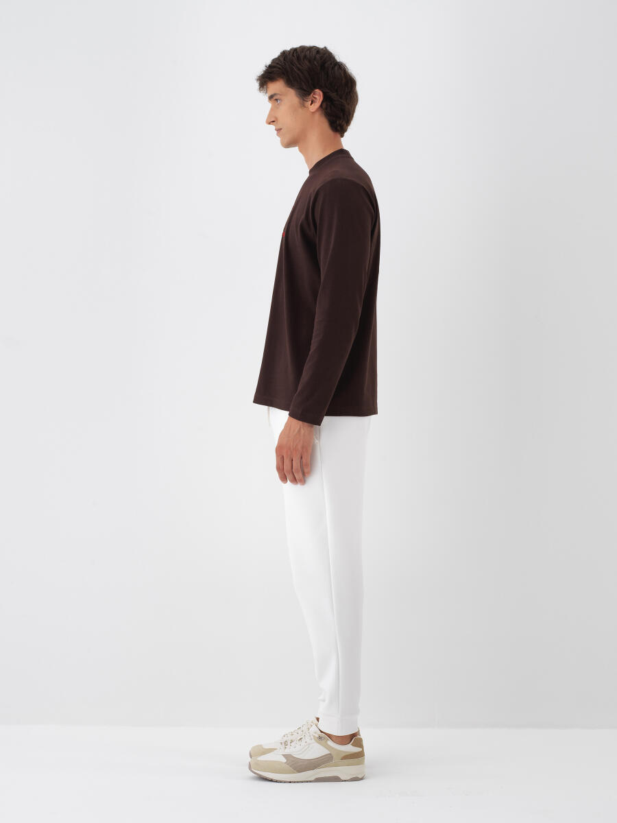 Ekru Basic Sweat Pantolon - 3