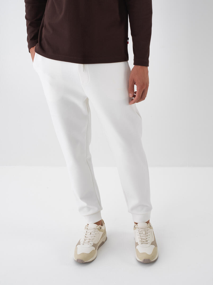 Ekru Basic Sweat Pantolon - 1