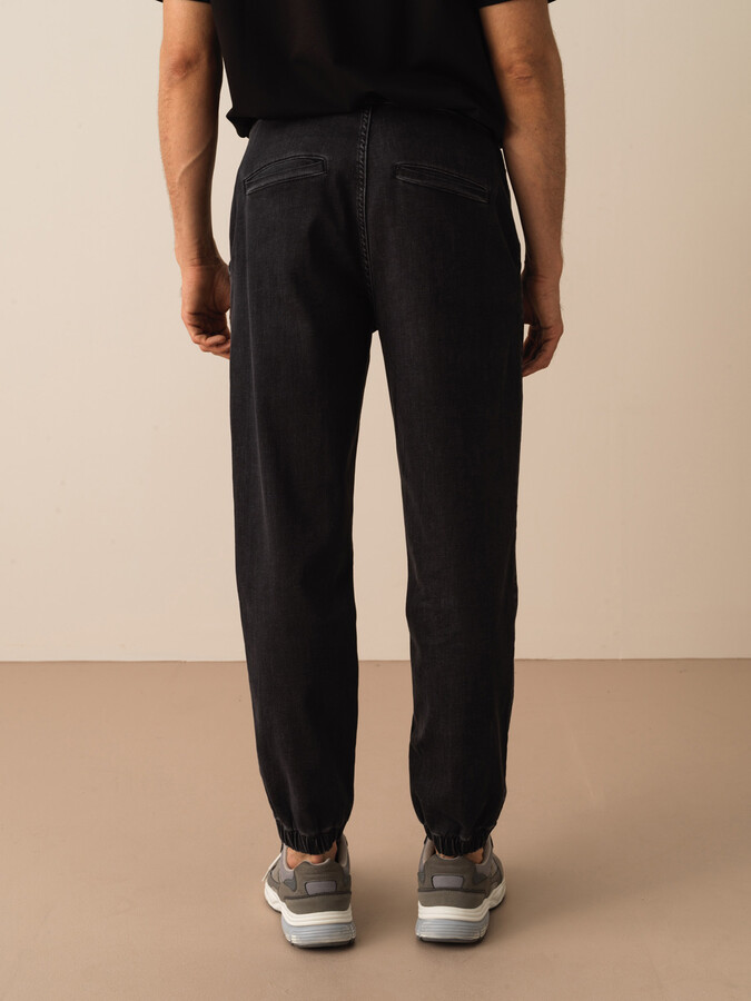 Siyah Slim Fit Pamuklu Basic Denim Pantolon - Xint