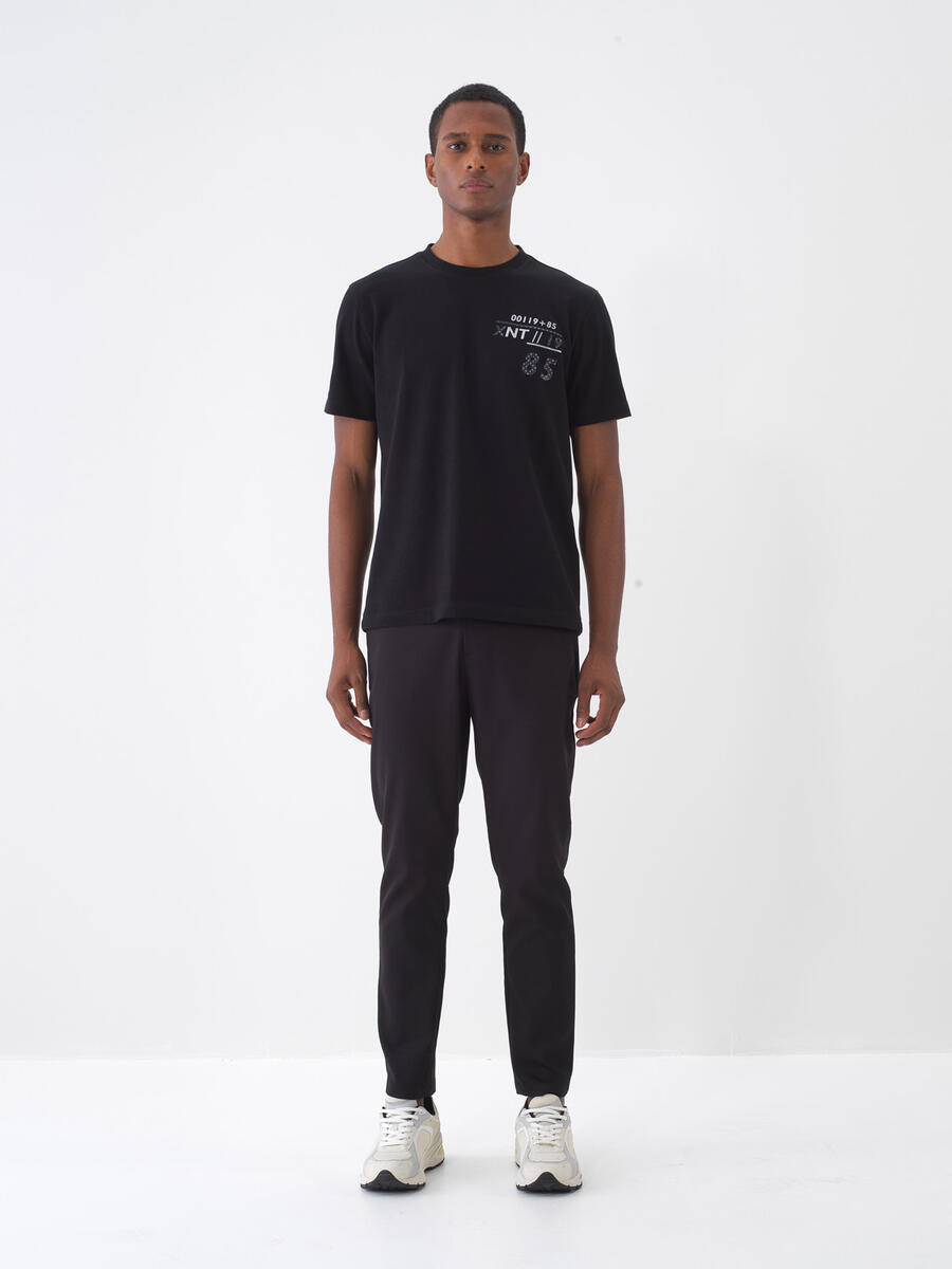 Siyah Slim Fit Pamuklu Pantolon - 2