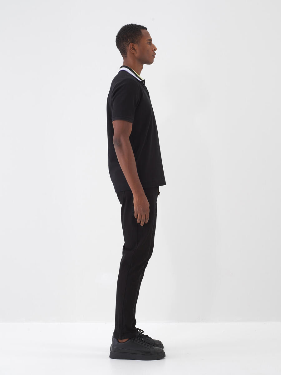 Siyah Slim Fit Pamuklu Pantolon - 2
