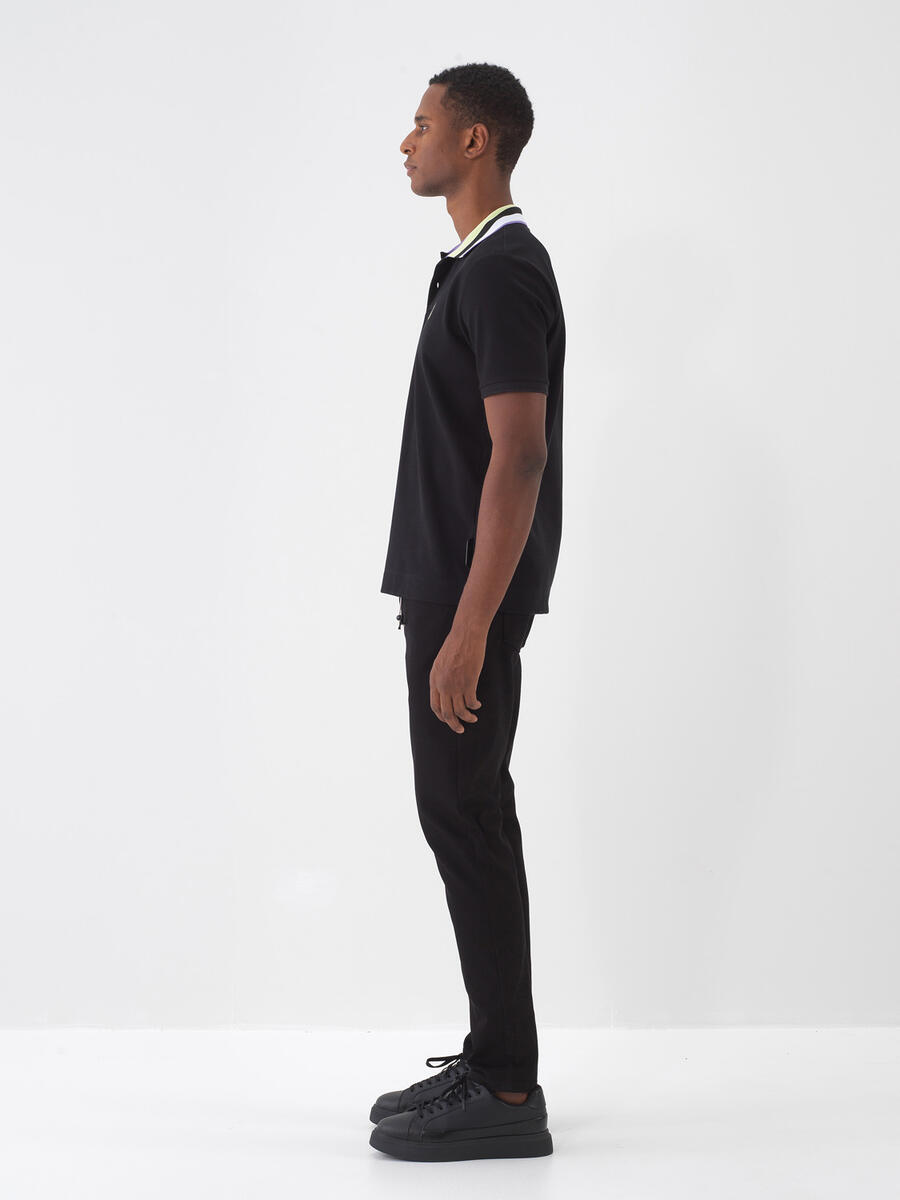 Siyah Slim Fit Pamuklu Pantolon - 3