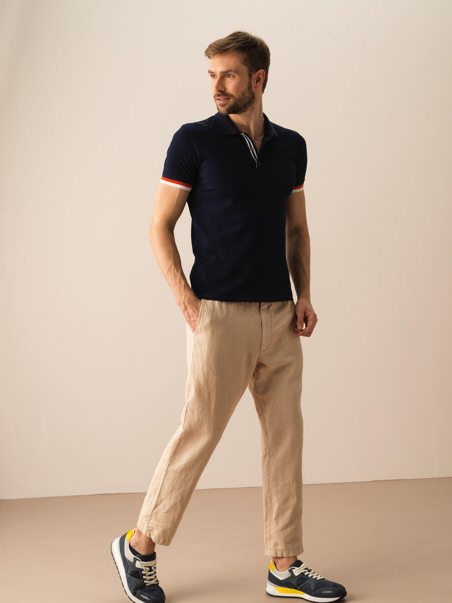 Taş Rengi Regular Fit Keten Pantolon - 2