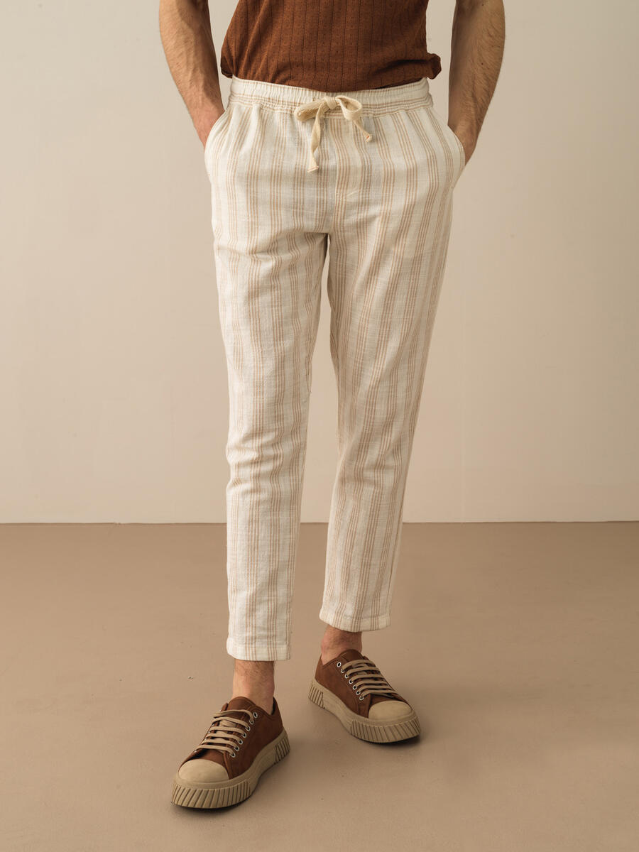 Taş Rengi Regular Fit Pamuklu Pantolon