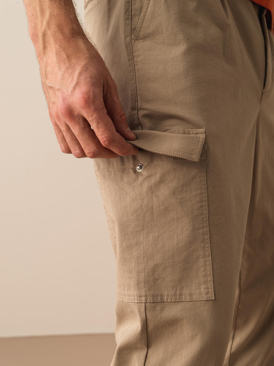 Taş Rengi Slim Fit Pamuklu Pantolon