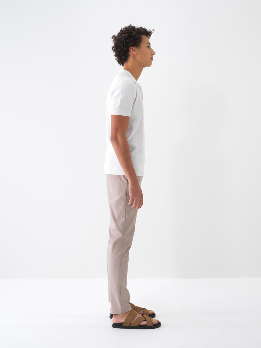Taş Rengi Slim Fit Pamuklu Pantolon - 2