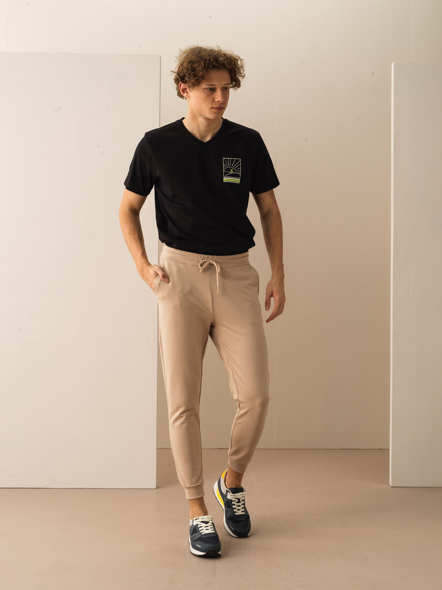 Taş Rengi Slim Fit Pamuklu Pantolon - 2