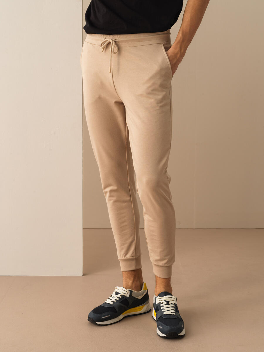 Taş Rengi Slim Fit Pamuklu Pantolon
