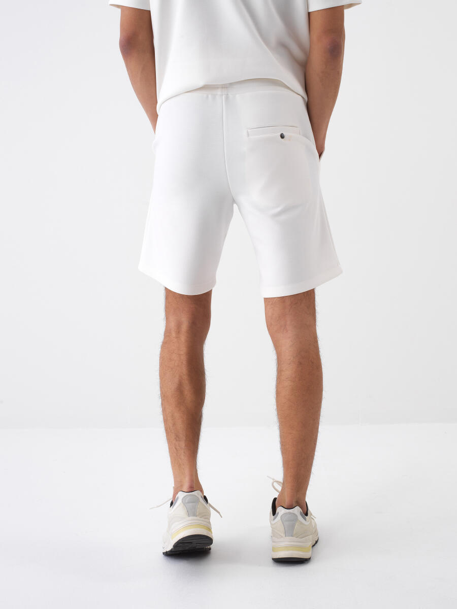 Beyaz Regular Fit Modal Şort - 4