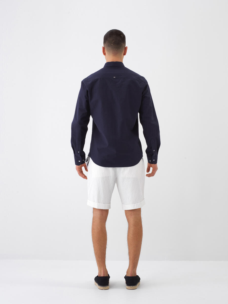 Beyaz Regular Fit Pamuklu Şort - 6