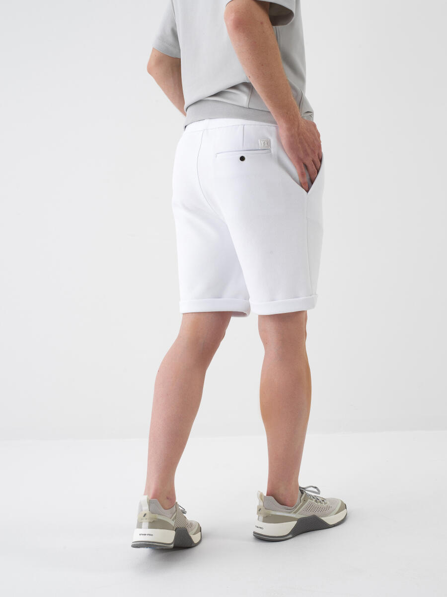 Beyaz Regular Fit Pamuklu Şort - 4