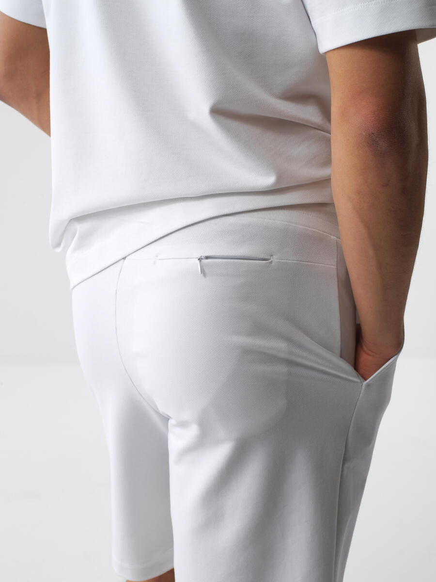 Beyaz Regular Fit Pamuklu Şort - 3