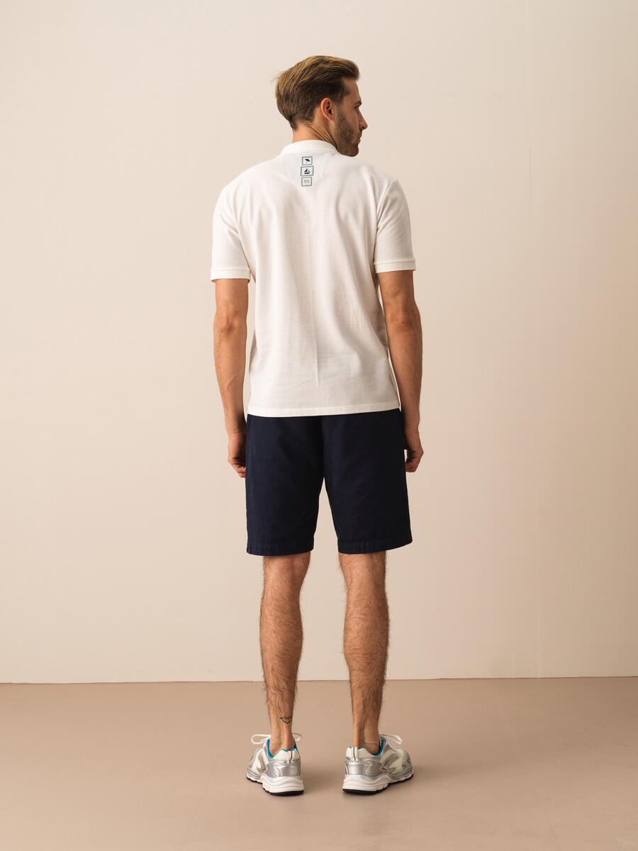 Lacivert Regular Fit Keten Şort - 4