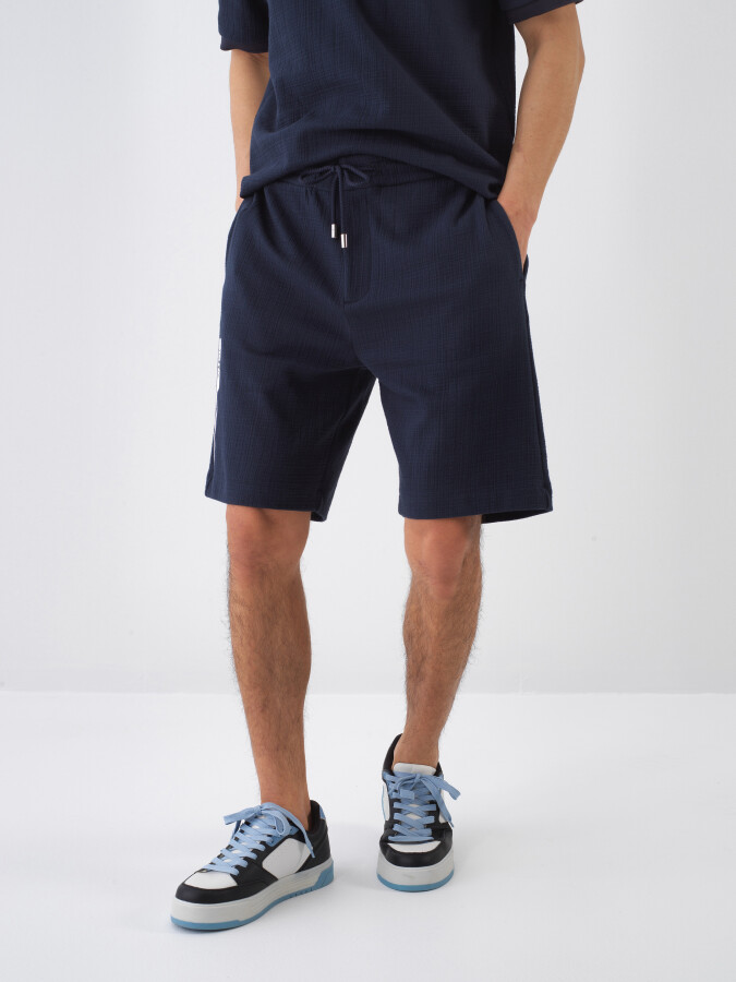 Lacivert Regular Fit Pamuklu Şort - Xint