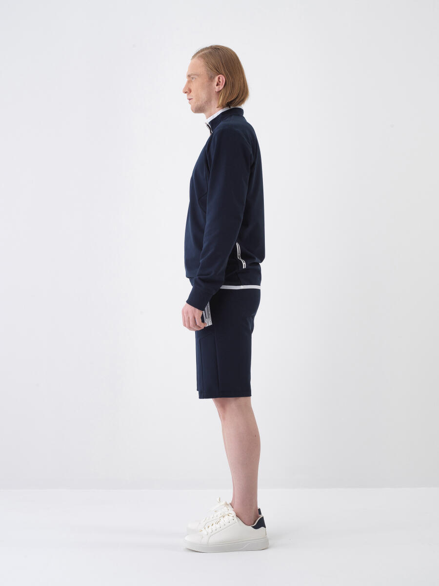 Lacivert Slim Fit Pamuklu Şort - 3