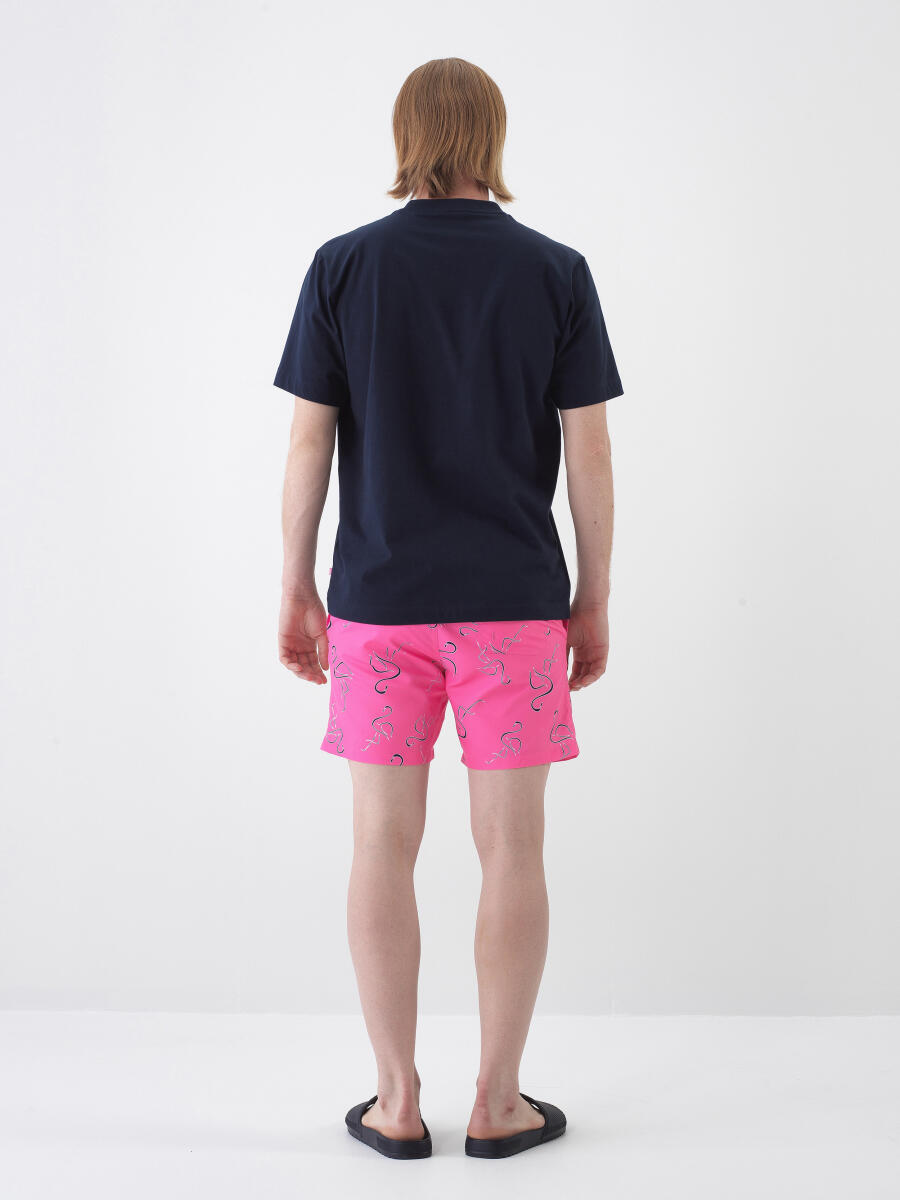 Pembe Regular Fit Deniz Şortu - 5