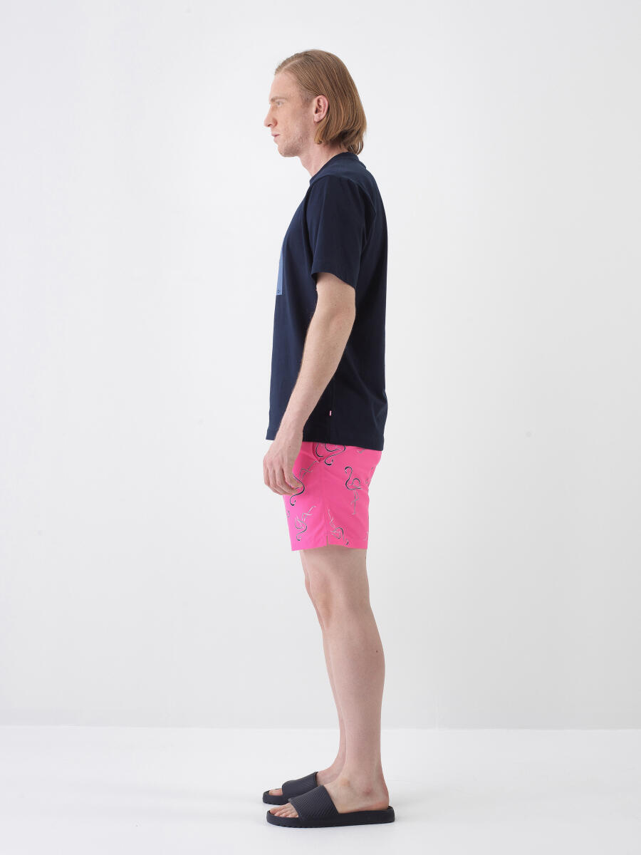 Pembe Regular Fit Deniz Şortu - 3