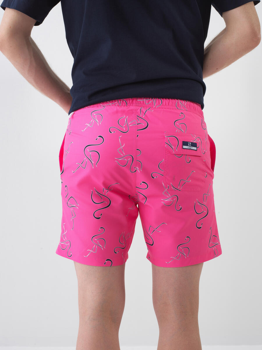 Pembe Regular Fit Deniz Şortu - 4