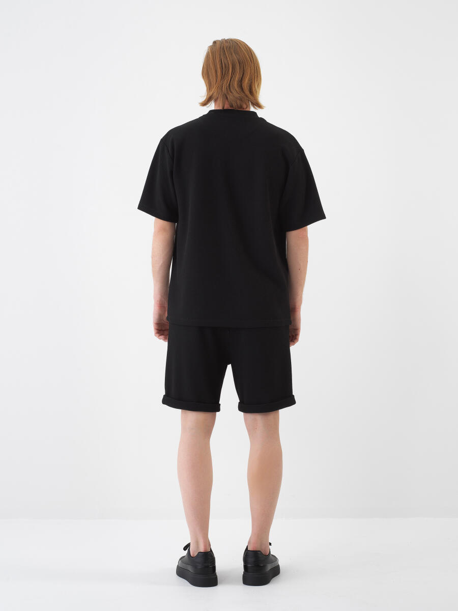 Siyah Regular Fit Şort - 6
