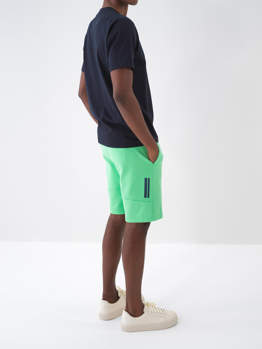 Yeşil Slim Fit Pamuklu Şort - 4