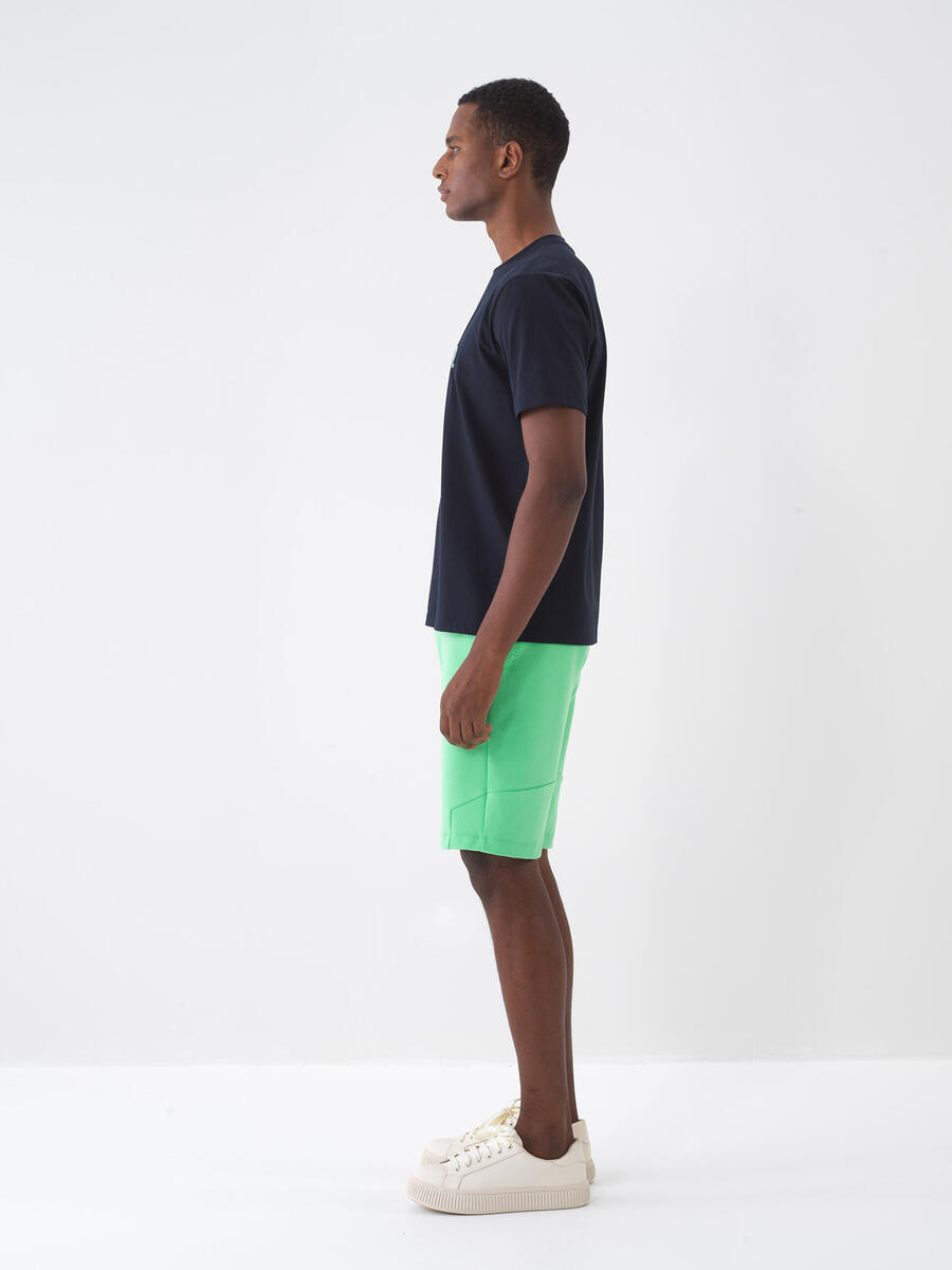 Yeşil Slim Fit Pamuklu Şort - 3