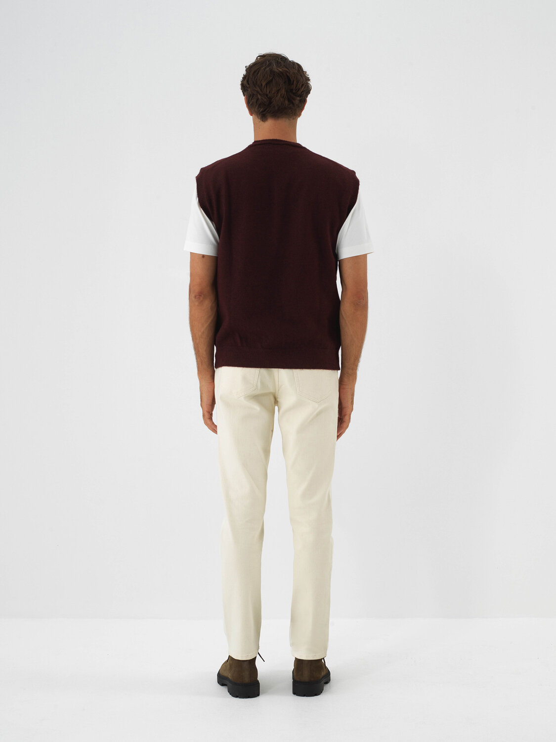 Bordo Yumuşak Dokulu Regular Fit Süveter - Xint