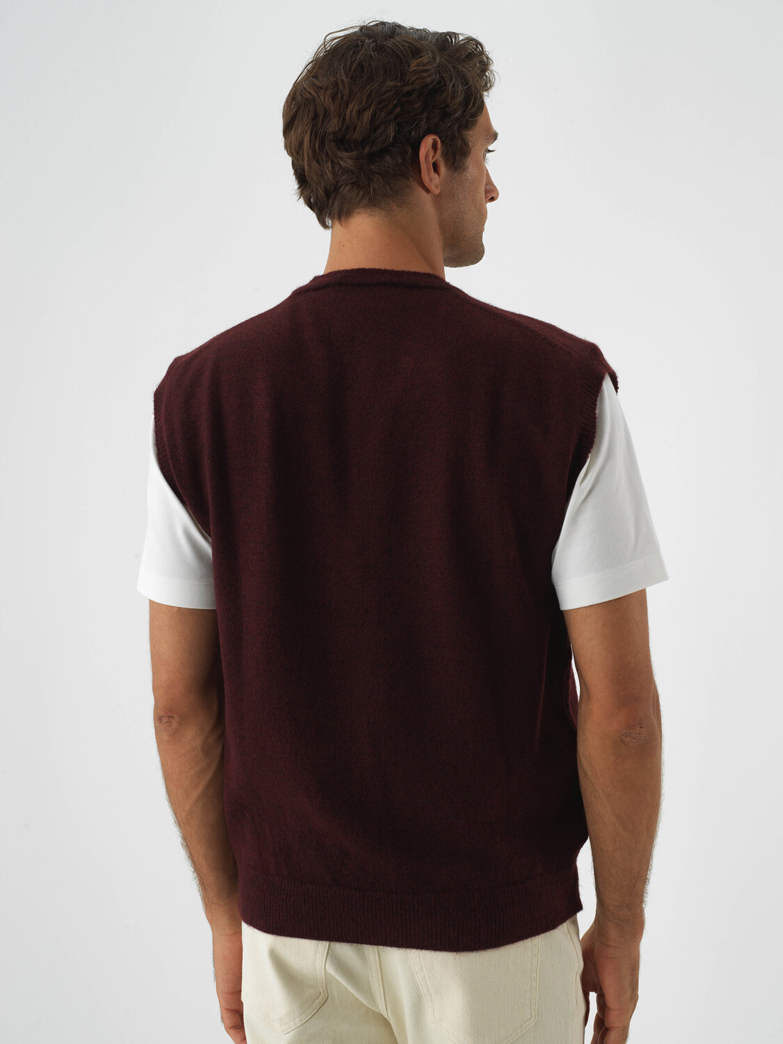 Bordo Yumuşak Dokulu Regular Fit Süveter - Xint