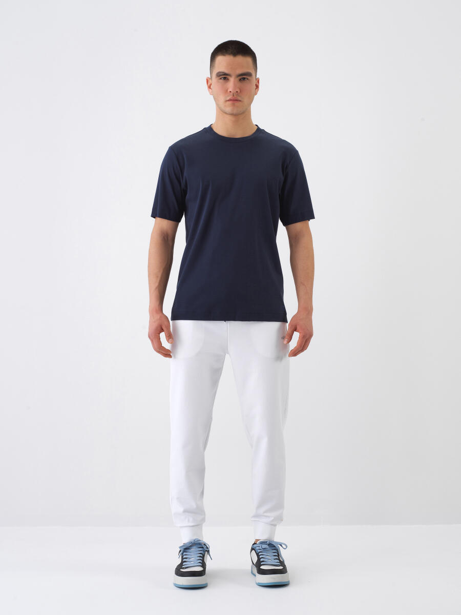 Beyaz Regular Fit Pamuklu Sweat Pantolon - 2